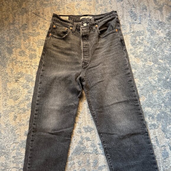 Levi's Premium Reicage Straight Ankle Jeans - Washed Black (Size 28) - Picture 2 of 10